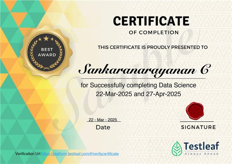 Data Science Certificate